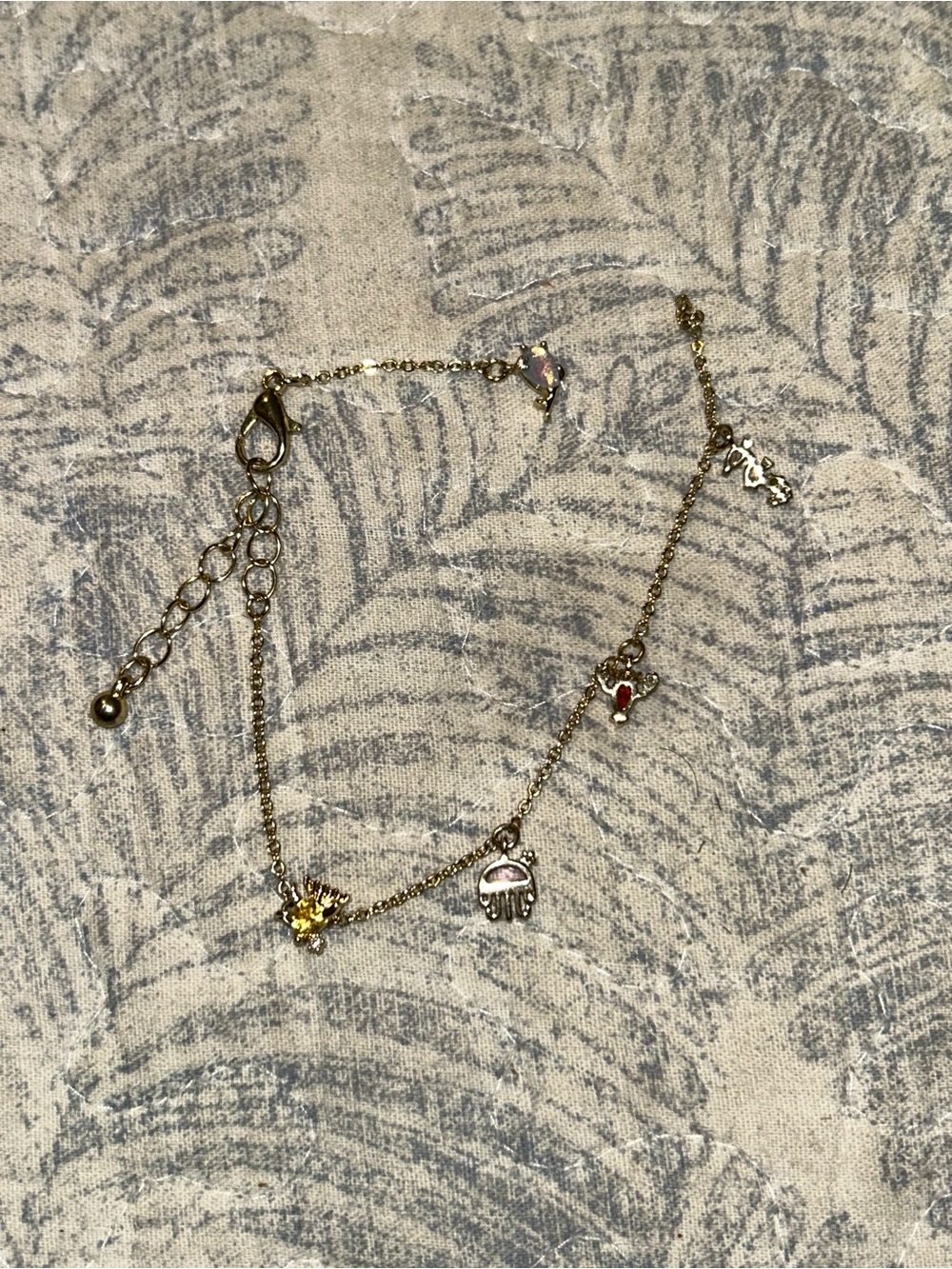 Gold Charm Bracelet with Multicolor Enamel Accents